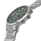 Emporio Armani Renato Chronograph Green Dial Silver Steel Strap Watch For Men - AR11507 Authentic Buy Shop Now