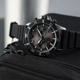 Emporio Armani Diver Chronograph Black Dial Black Silicon Strap Watch For Men - AR11515 Authentic Buy Shop Now