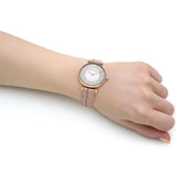 Emporio Armani Gianni T Bar Crystals Silver Dial Brown Leather Strap Watch For Women - AR11518 Authentic Buy Shop Now