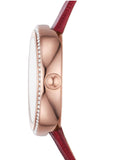 Emporio Armani Two-Hand Analog White Dial Red Leather Strap Watch For Women - AR11532 Authentic Buy Shop Now