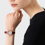 Emporio Armani Two-Hand Analog White Dial Red Leather Strap Watch For Women - AR11532 Authentic Buy Shop Now
