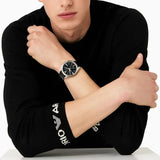 Emporio Armani Claudio Chronograph Black Dial Black Leather Strap Watch For Men - AR11542 Authentic Buy Shop Now
