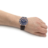 Emporio Armani Pro Planet Three Hand Date Blue Dial Brown Leather Strap Watch For Men - AR11556 Authentic Buy Shop Now