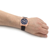 Emporio Armani Federico Chronograph Blue Dial Brown Leather Strap Watch For Men - AR11563 Authentic Buy Shop Now
