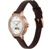 Emporio Armani Mia Moonphase Silver Dial Brown Leather Strap Watch For Women - AR11568 Authentic Buy Shop Now