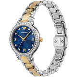 Emporio Armani Cleo Blue Dial Two Tone Steel Strap Watch for Women - AR11576 Authentic Buy Shop Now