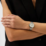 Emporio Armani Cleo Silver Dial Silver Mesh Strap Watch for Women - AR11584 Authentic Buy Shop Now