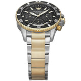 Emporio Armani World Explorer Solar Powered Chronograph Black Dial Two Tone Steel Strap Watch for Men - AR11680 Authentic Buy Shop Now