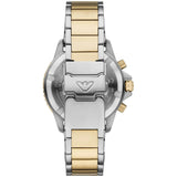 Emporio Armani World Explorer Solar Powered Chronograph Black Dial Two Tone Steel Strap Watch for Men - AR11680 Authentic Buy Shop Now