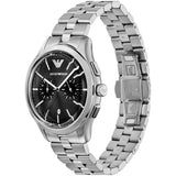 Emporio Armani Ruggero Chronograph Black Dial Silver Steel Strap Watch for Men - AR11691 Authentic Buy Shop Now