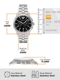 Emporio Armani Ruggero Chronograph Black Dial Silver Steel Strap Watch for Men - AR11691 Authentic Buy Shop Now