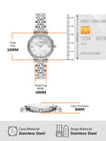 Emporio Armani Gianni T-Bar Mother of Pearl Dial Silver Steel Strap Watch for Women - AR11701 Authentic Buy Shop Now