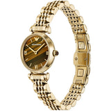 Emporio Armani Gianni T-Bar Brown Dial Gold Steel Strap Watch for Women - AR11703 Authentic Buy Shop Now