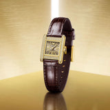 Emporio Armani Gianni T-Bar Brown Dial Brown Leather Strap Watch for Women - AR11705 Authentic Buy Shop Now