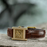 Emporio Armani Gianni T-Bar Brown Dial Brown Leather Strap Watch for Women - AR11705 Authentic Buy Shop Now