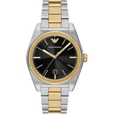 Emporio Armani Antonio Black Dial Two Tone Steel Strap Watch for Men - AR11715 Authentic Buy Shop Now