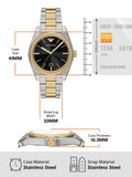 Emporio Armani Antonio Black Dial Two Tone Steel Strap Watch for Men - AR11715 Authentic Buy Shop Now