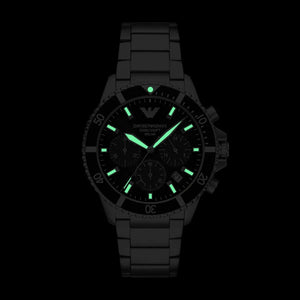 Emporio Armani World Explorer Black Dial Silver Steel Strap Watch for Men - AR11739 Authentic Buy Shop Now