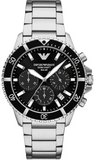 Emporio Armani World Explorer Black Dial Silver Steel Strap Watch for Men - AR11739 Authentic Buy Shop Now