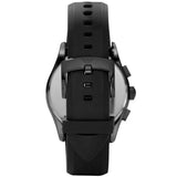 Emporio Armani Valente Large Chronograph Black Dial Black Silicone Strap Watch for Men - AR1430 Authentic Buy Shop Now