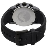 Emporio Armani Valente Large Chronograph Black Dial Black Silicone Strap Watch for Men - AR1430 Authentic Buy Shop Now