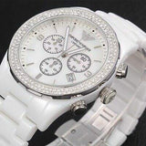 Emporio Armani Ceramica Chronograph White Dial White Ceramic Strap Watch For Women - AR1456 Authentic Buy Shop Now
