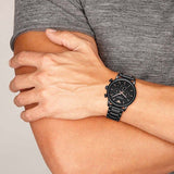Emporio Armani Luigi Ceramic Chronograph Black Dial Black Strap Watch For Men - AR1509 Authentic Buy Shop Now