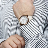 Emporio Armani Valente Analog Beige Dial Beige Leather Strap Watch For Men - AR1667 Authentic Buy Shop Now