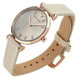 Emporio Armani Gianni T Bar Gunmetal Dial Beige Leather Strap Watch For Women - AR1681 Authentic Buy Shop Now