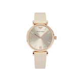 Emporio Armani Gianni T Bar Gunmetal Dial Beige Leather Strap Watch For Women - AR1681 Authentic Buy Shop Now