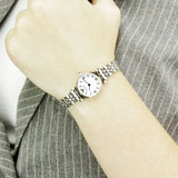 Emporio Armani Gianni T Bar Mother of Pearl Dial Silver Steel Strap Watch For Women - AR1688 Authentic Buy Shop Now