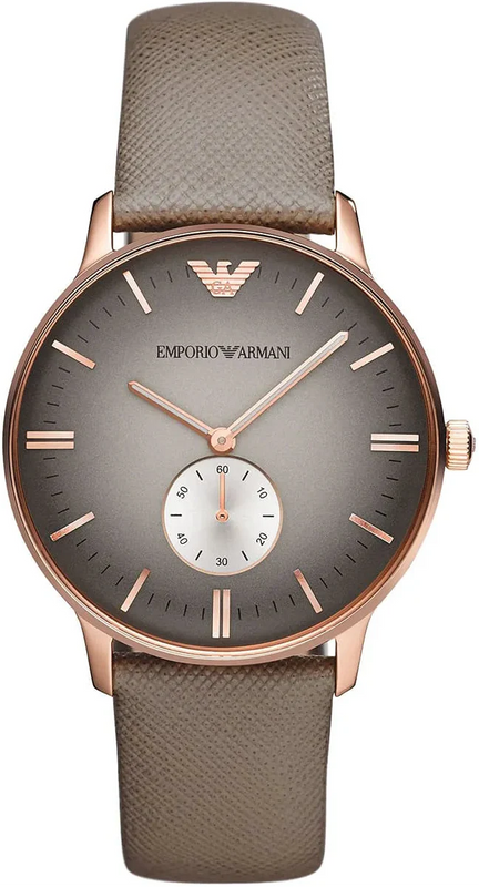 Emporio Armani Gianni Gray Dial Brown Leather Strap Watch for Men - AR1723 Authentic Buy Shop Now