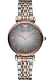 Emporio Armani Gianni T Bar Grey Dial Two Tone Stainless Steel Watch For Women - AR1725 Authentic Buy Shop Now