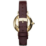 Emporio Armani Gianni T Bar Burgundy Dial Burgundy Leather Strap Watch For Women - AR1758 Authentic Buy Shop Now