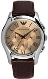 Emporio Armani Valente Chronograph Brown Dial Brown Leather Strap Watch For Men - AR1785 Authentic Buy Shop Now