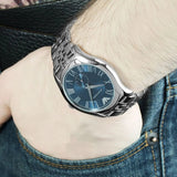 Emporio Armani Valente Chronograph Blue Dial Silver Steel Strap Watch For Men - AR1789 Authentic Buy Shop Now