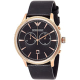 Emporio Armani Alpha Large Chronograph Black Dial Black Leather Strap Watch for Men - AR1792 Authentic Buy Shop Now