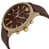 Emporio Armani Alpha Large Chronograph Brown Dial Brown Leather Strap Watch for Men - AR1793 Authentic Buy Shop Now