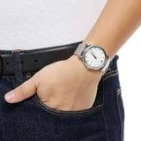 Emporio Armani Luigi White Dial Silver Mesh Strap Watch for Men - AR1812 Authentic Buy Shop Now