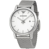 Emporio Armani Luigi White Dial Silver Mesh Strap Watch for Men - AR1812 Authentic Buy Shop Now