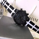 Emporio Armani Classic Black Dial Black Leather Strap Watch For Men - AR1860 Authentic Buy Shop Now