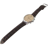 Emporio Armani Classic Chronograph Cream Dial Brown Leather Strap Watch For Men - AR1878 Authentic Buy Shop Now