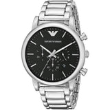 Emporio Armani Luigi Black Dial Silver Steel Strap Watch For Men - AR1894 Authentic Buy Shop Now
