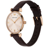 Emporio Armani Classic Quartz Pink Dial Brown Leather Strap Watch For Women - AR1911 Authentic Buy Shop Now