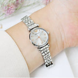 Emporio Armani Gianni T Bar Quartz Silver Dial Silver Steel Strap Watch For Women - AR1935 Authentic Buy Shop Now