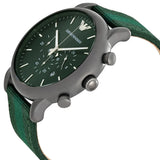 Emporio Armani Luigi XLarge Chronograph Green Dial Green Fabric Strap Watch for Men - AR1950 Authentic Buy Shop Now