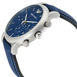 Emporio Armani Luigi XLarge Chronograph Blue Dial Blue Leather Strap Watch for Men - AR1969 Authentic Buy Shop Now