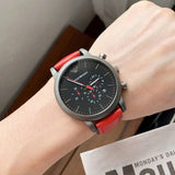 Emporio Armani Luigi Chronograph Black Dial Red Leather Strap Watch For Men - AR1971 Authentic Buy Shop Now