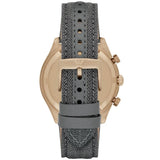 Emporio Armani Zeta Chronograph Brown Dial Gray Fabric Strap Watch for Men - AR1976 Authentic Buy Shop Now