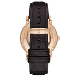 Emporio Armani Meccanico Silver Skeleton Dial Brown Leather Strap Watch For Men - AR1983 Authentic Buy Shop Now